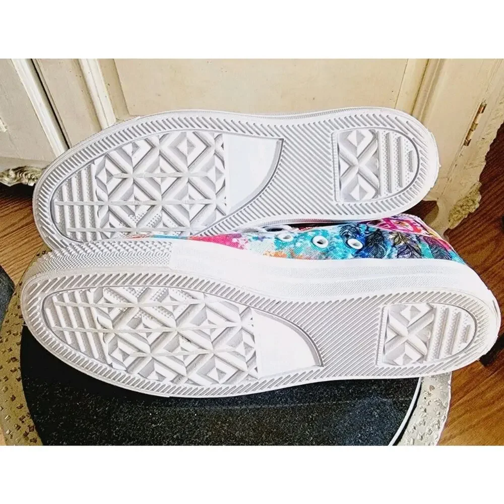 Yes We Vibe High Top Unisex Canvas Athletic Sneakers Tie Dye Womens 6 Men 4.5 - Picture 6 of 11